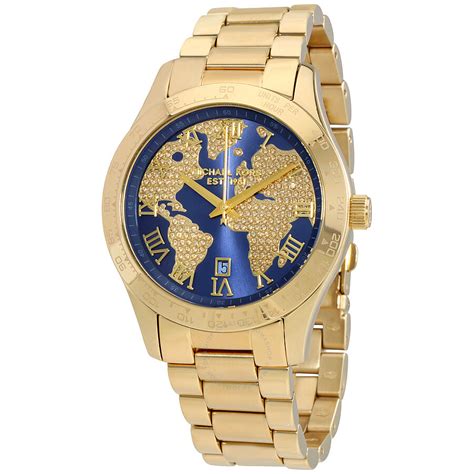 michael kors watch blue gold|michael kors blue watch ladies.